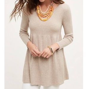 Knitted & Knotted S Neutral Riley Tunic - Anthro